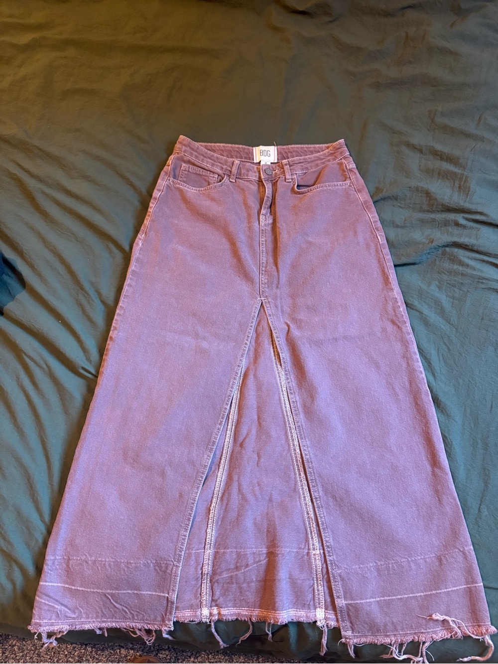 BDG purple Denim Maxi Skirt with Front Slit